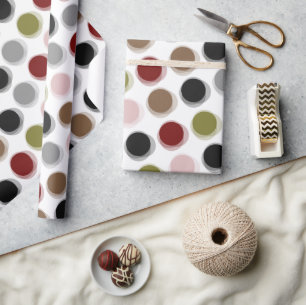 Neutrale Erde Retro Fuzzy Unschärfe Punkte Muster  Geschenkpapier