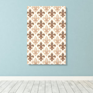 Neutrale Erde Royal Fleur-de-lis Stil Leinwanddruck