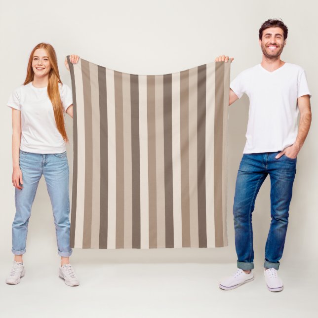 Neutrale Erdtöne Streifen Muster Design  Fleecedecke (Beispiel)