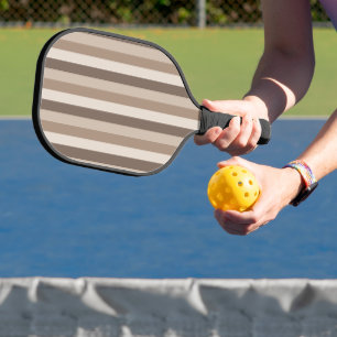 Neutrale Erdtöne Streifen Muster Design Pickleball Schläger