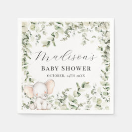 Neutrale Eukalyptus-Elephant-Babydusche Serviette