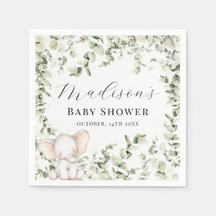 Neutrale Eukalyptus-Elephant-Babydusche Serviette