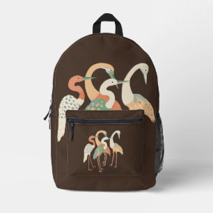 Neutrale Farb-Pop-Art-Krane Bedruckter Rucksack