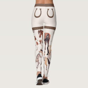 Neutrale Farbe von Pferden und Hufeisen Leggings