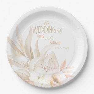 Neutrale Farben Elegante Hochzeit Pappteller
