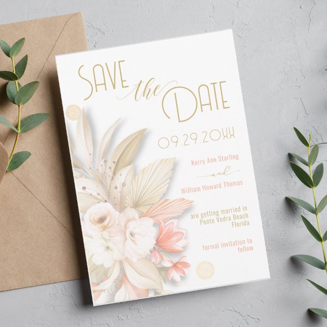 Neutrale Farben Elegante Save the Date Hochzeitska Einladung (Von Creator hochgeladen)