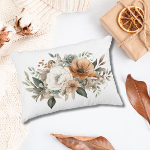 Neutrale Farben Weiß Beige Blau Grünpflanzen Flora Dekokissen