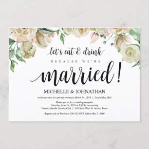 Neutrale Frühlings-Hochzeitsempfang Einladungskart Einladung