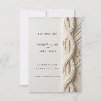 Neutrale Gewebte Save-The-Date-Karte Save The Date