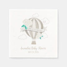 Neutrale Heißluftballon Babydusche Napkins