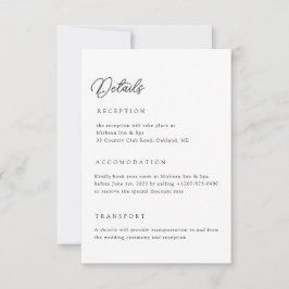 Neutrale Hochzeitdetails QR-Code-Umschließungskart Einladung