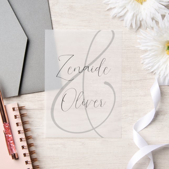 Neutrale Hochzeitnamen Einladung Vellum Overlay (Hochzeit)