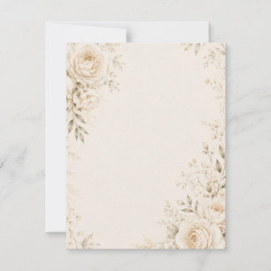 Neutrale Hochzeits-Einladung mit raffinierten Blum RSVP Karte