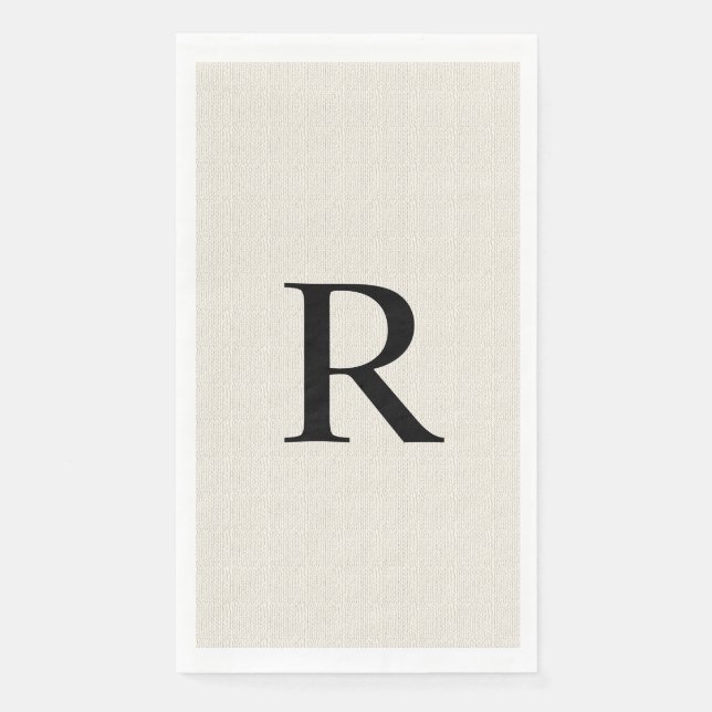 Neutrale Imitate brechen Mit Monogramm aus dem Whi Serviette (Vorderseite)