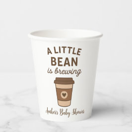 Neutrale Kaffee-Babydusche aus Braun und Weiß Pappbecher