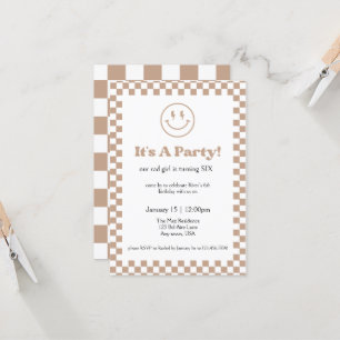 Neutrale karierte Rad Kid Einladung