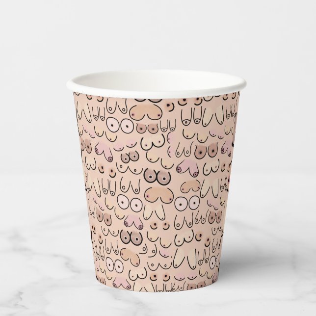 neutrale klassische Beige-Papiertassen Pappbecher (Vorderseite)