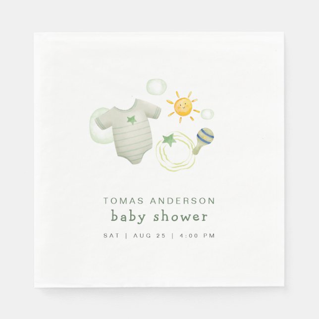 Neutrale Kleidung für männliche Kinder mit Kinders Serviette (Vorderseite)