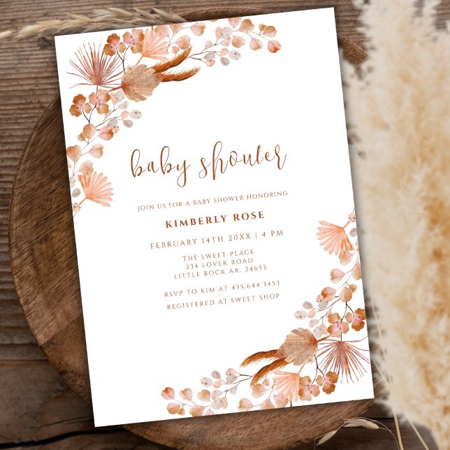 Neutrale kleine Wildblume Boho Babydusche Einladung (Gender Neutral Little Wildflower Boho Baby Shower Invitation)