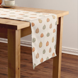 Neutrale Kürbis-Boho-Beige-Halloween Herbst Gedämp Kurzer Tischläufer
