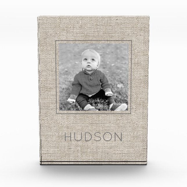 Neutrale Linen Kids FOTO NAME Zeitloser Rahmen (Vorderseite)