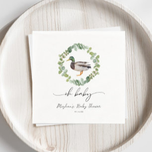 Neutrale Mallard Duck Baby Shower Serviette