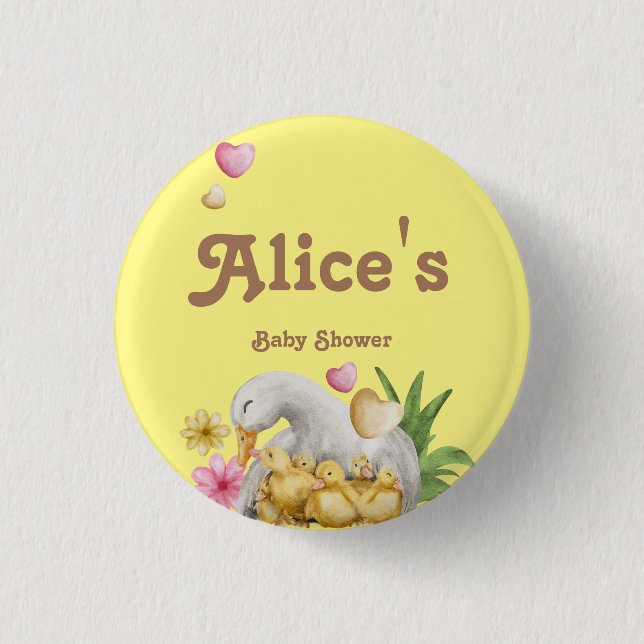 Neutrale Mami- und Baby-Niedlich-Babydusche Button (Vorderseite)