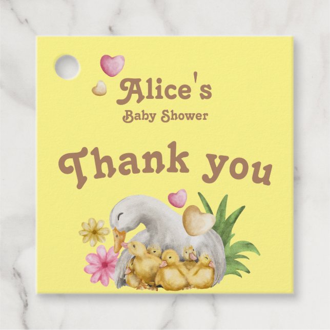 Neutrale Mami- und Baby-Niedlich-Babydusche Geschenkanhänger (Vorderseite)