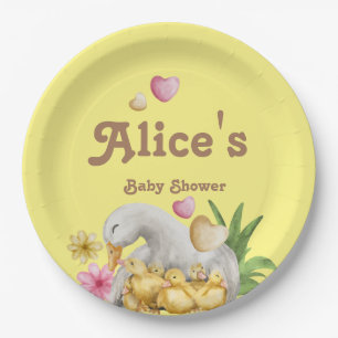 Neutrale Mami- und Baby-Niedlich-Babydusche Pappteller