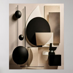 Neutrale Minimale Geometrische Formen Abstract Poster