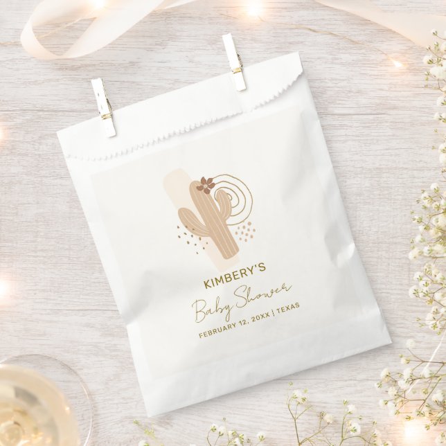 Neutrale Minimalistische Boho Wüstendusche Geschenktütchen (Ausgeschnitten)