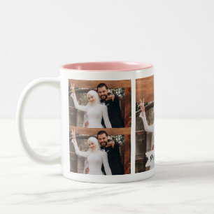 Neutrale Minimalistische Foto-Brautjungfer-Tasse Zweifarbige Tasse