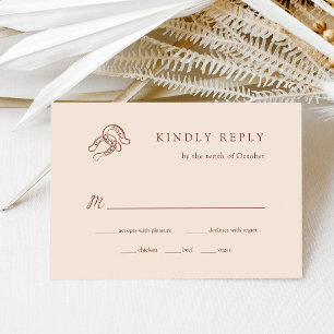 Neutrale Minimalistische Hufeisenhochzeit   Wahl RSVP Karte