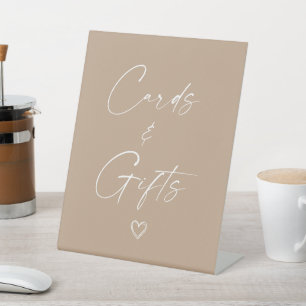 Neutrale Minimalistische Karten und Geschenke Sockelschild