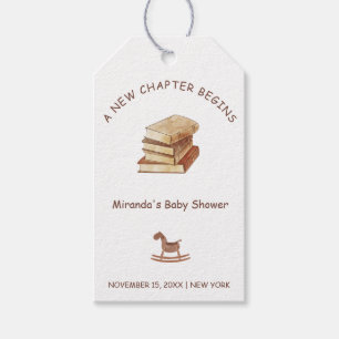 Neutrale Minimalistische neue Kapitel Buch Kinderd Geschenkanhänger