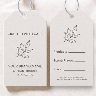 Neutrale Minimalistische Preismarke für Unternehme Geschenkanhänger