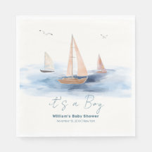 Neutrale Minimalistische Segelboot Babydusche