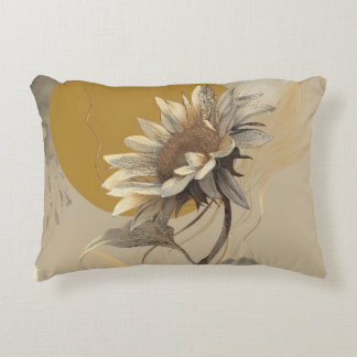 Neutrale minimalistische Sonnenblumenumrandung Dekokissen