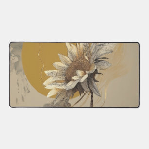 Neutrale minimalistische Sonnenblumenumrandung Schreibtischunterlage