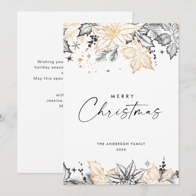 Neutrale Minimalistische Weihnachtskomposition Feiertagskarte (Vorne/Hinten)