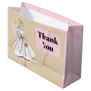 Neutrale Mode Bride Vielen Dank, großes rosa Große Geschenktüte