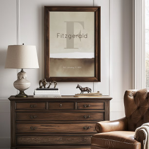 Neutrale moderne benutzerdefinierte Familienname W Poster