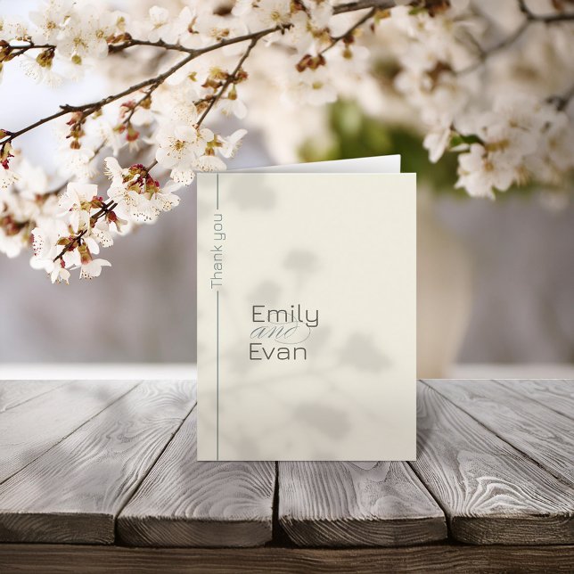 Neutrale moderne Minimalistische Hochzeit Dankeskarte (Von Creator hochgeladen)