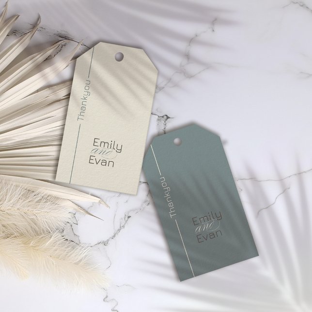 Neutrale moderne Minimalistische Hochzeit Geschenkanhänger (Von Creator hochgeladen)