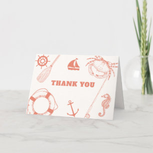 Neutrale moderne Nautical Fishing Boy Baby Shower Dankeskarte
