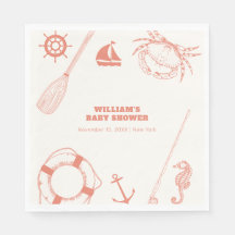 Neutrale moderne Nautical Fishing Boy Baby Shower