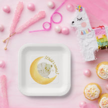 Neutrale Mond-Baby-Party zum Ausfüllen