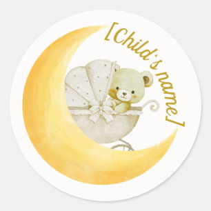 Neutrale Mond-Baby-Shower-Umschlag-Aufkleber editi Runder Aufkleber