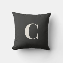 Neutrale Monogramm-Schlafzimmer-Kissen | Elfenbein Kissen