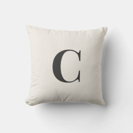 Neutrale Monogramm-Schlafzimmer-Kissen | Elfenbein Kissen